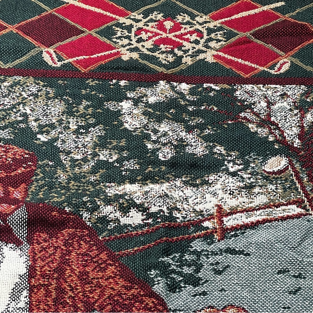 Goodwin Weavers 100% Cotton Golf Tapestry Throw Blanket Afghan Vintage USA - Picture 6 of 13